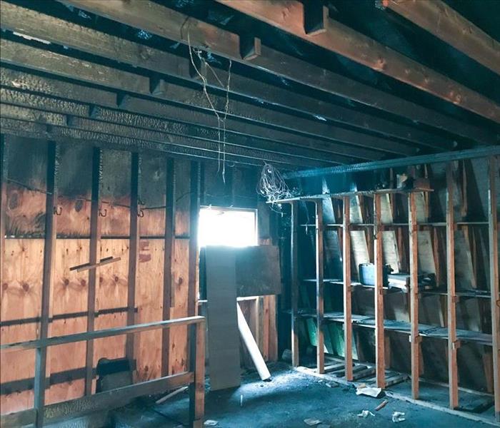 Attic before restoration and mitigation process